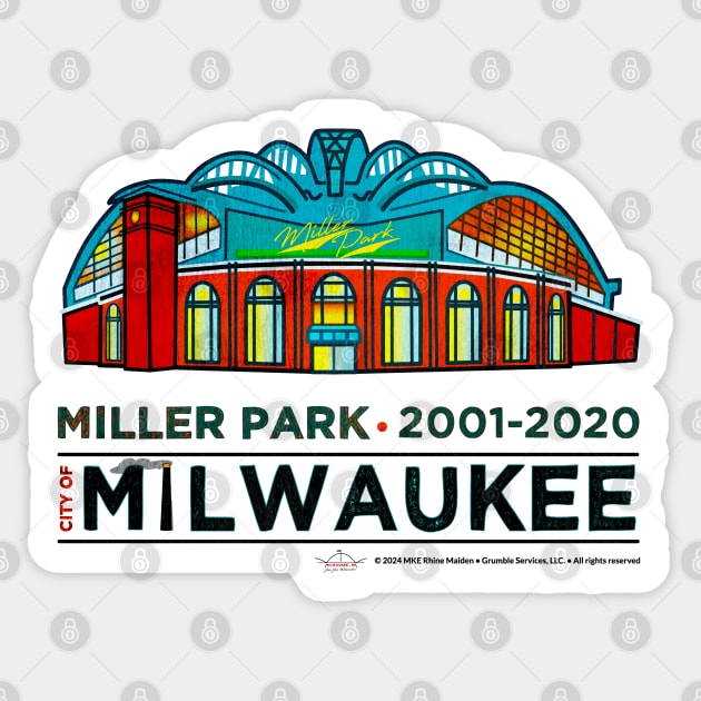 Miller Park • Milwaukee Brewers • MKE WI Sticker by The MKE Rhine Maiden